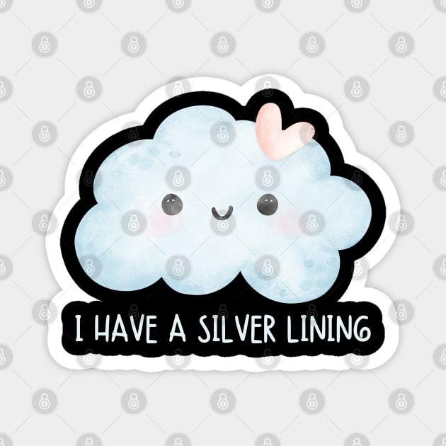 Cute Kawaii Cloud with a Silver Lining Magnet by TuncGK