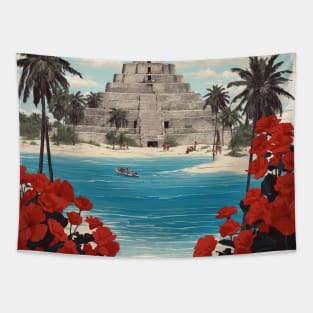 Quintana Roo Mexico Vintage Poster Tourism Tapestry