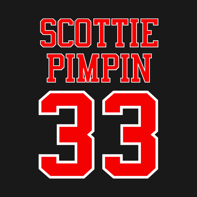 Scottie Pimpin 33 Jersey Shirsey (Black & White Lettering) T-Shirt by KyleHarlow