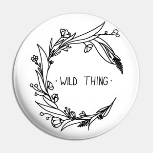 Wild Thing Floral Moon Apparel Pin