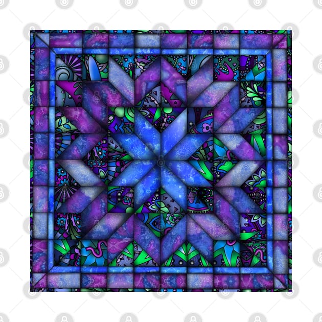 Blue and Purple Quilt by Zodiart