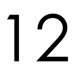 Simple Black Number #12 Twelve T-Shirt
