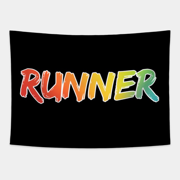 Runner Tie Dye Colorful Running Design Tapestry by DesignsbyZazz