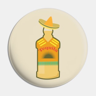 Tequila Anejo - Wine in Mexican hat - Tequila Day Pin