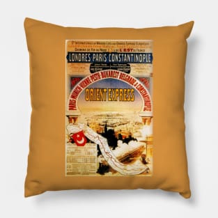 Vintage Travel Poster - Orient Express Pillow