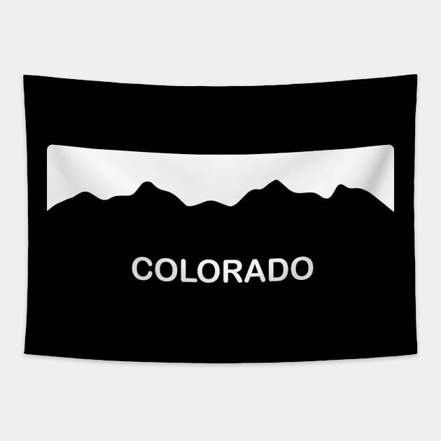 Colorado License Plate Rocky Mountains White Tapestry by KevinWillms1