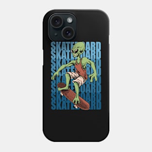 Alien skatebording Phone Case