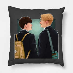 Nick and Charlie - heartstopper drawing Pillow