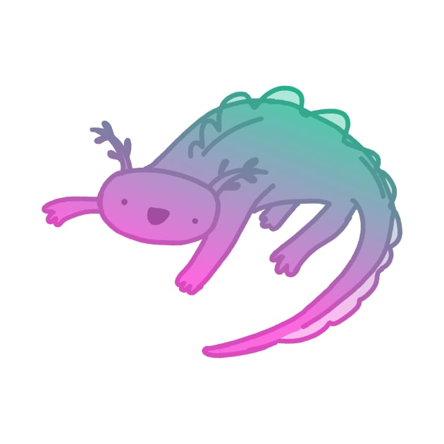 Turquoise Gradient Axolotl by diffrances