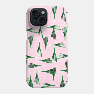 Leek Pattern on Pink Background Phone Case