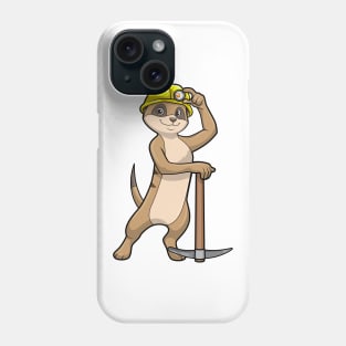 Meerkat as Miner with Pickaxe Phone Case