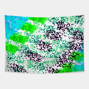 Sponge Print Green/Teal/Black Tapestry