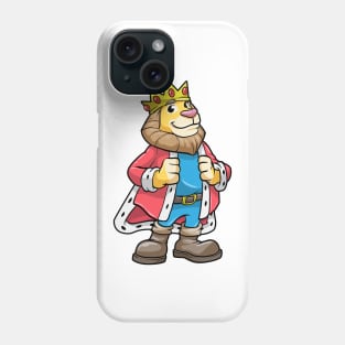 Lion as king with a crown Phone Case