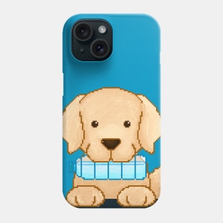 Puppy with a drinking bottle Phone Case