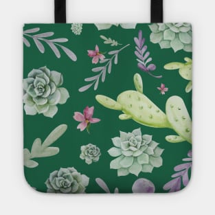 Cactus and Wreath Watercolor Pattern 2 Tote