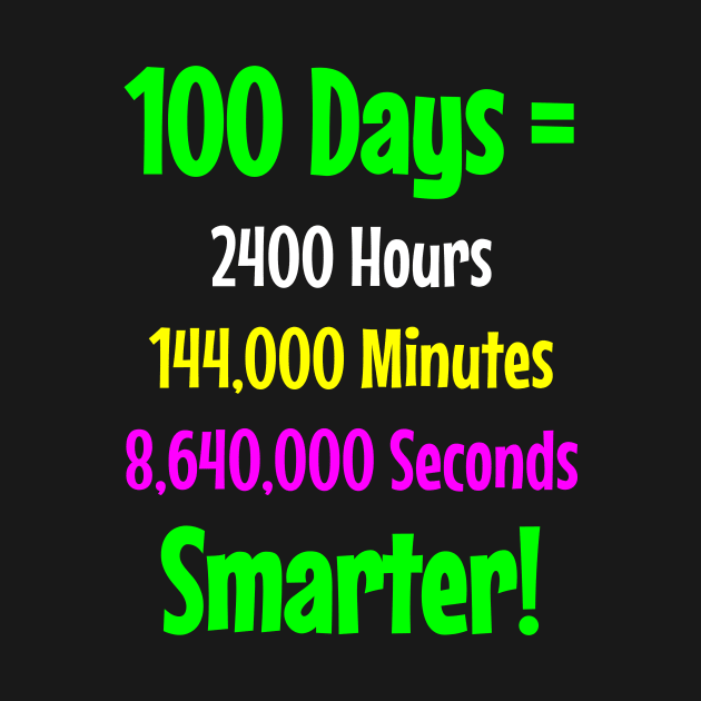 100 Days Smarter T Shirt w Hours, Minutes & Seconds by SecondActTees