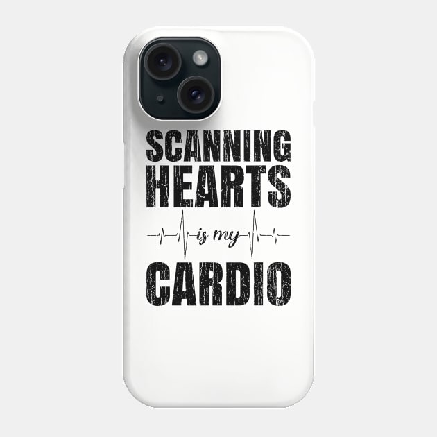 Scanning Hearts Is My Cardio // Black Phone Case by Throbpeg