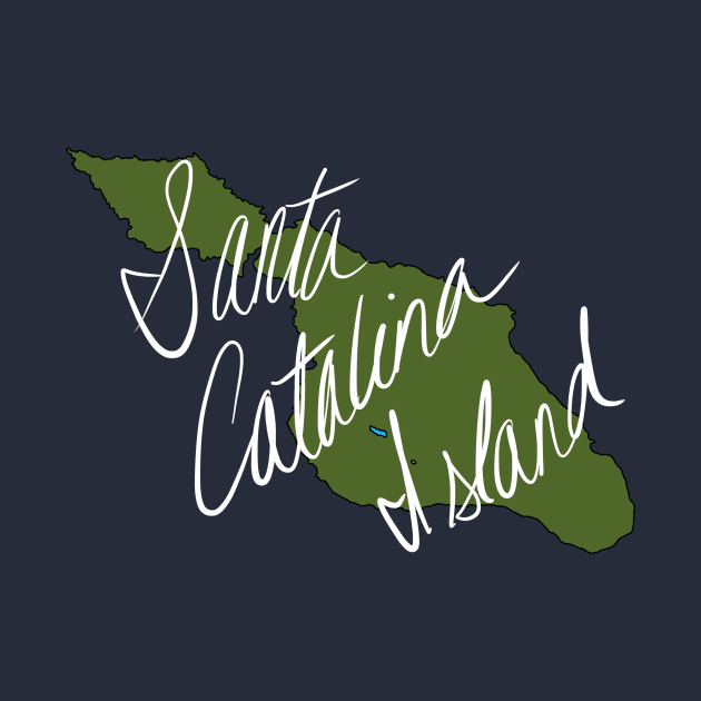 Santa Catalina Island Map Large Name by CorrieMick