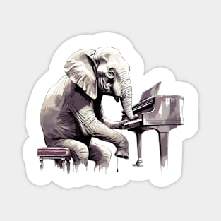 Elephant playing piano Magnet