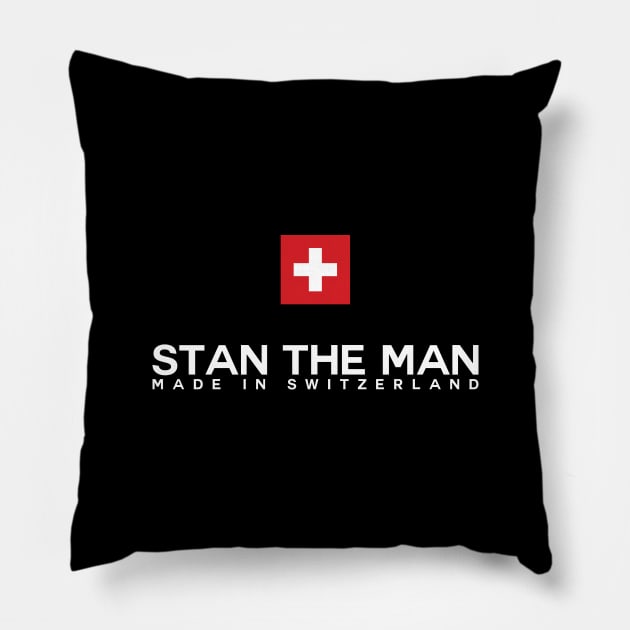 Stan The Man Made In Switzerland Pillow by vlada123