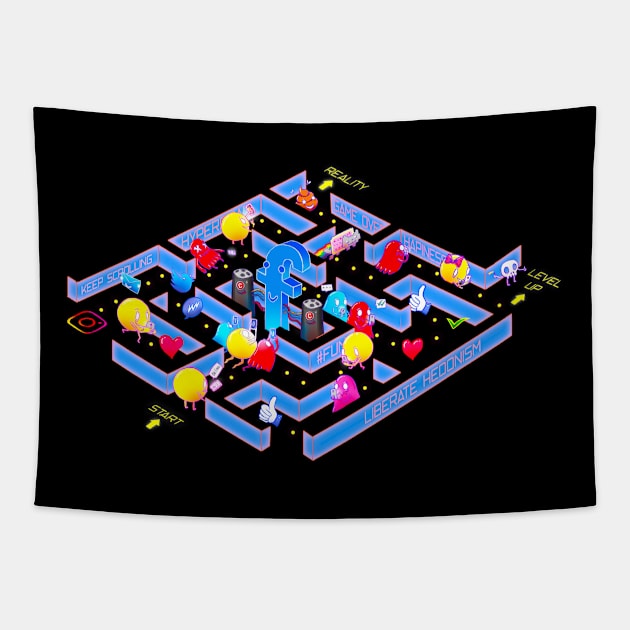 Hyper Pac Man Tapestry by Zubieta