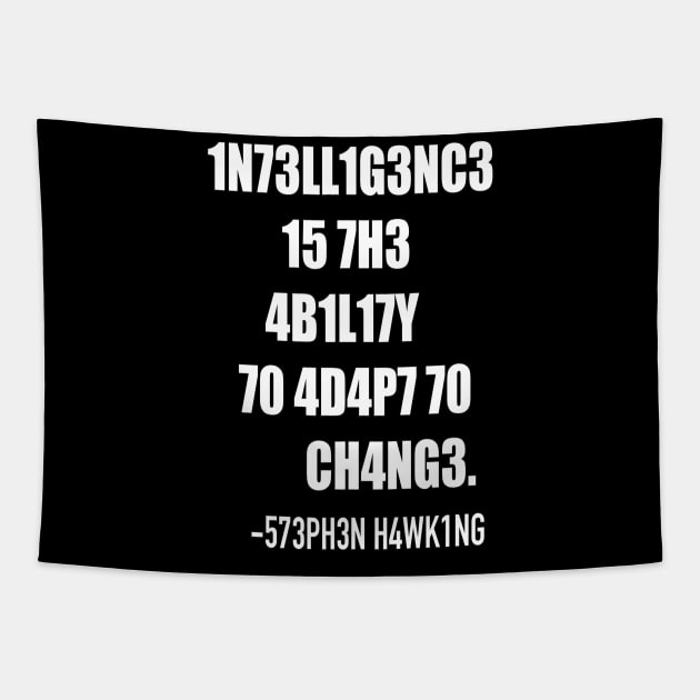 Intelligence (white lettering) Tapestry by Timzartwork