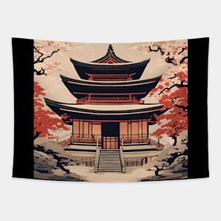 aesthetic Japanese temple art Tapestry