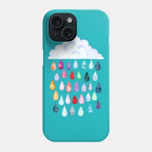 Rainbow Watercolour Rain Phone Case