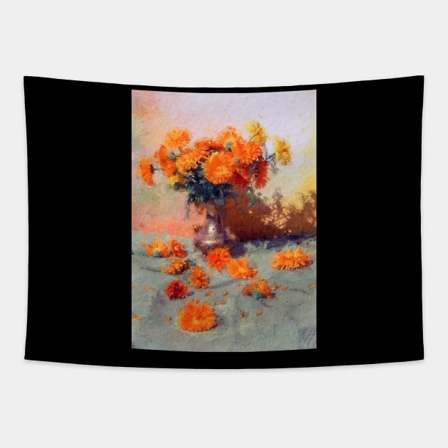 Flower Bouquet Painting Tapestry by Pop Cult Store