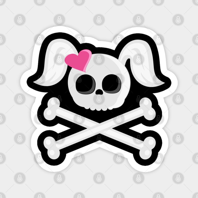 Emo Skull with Ponytails Magnet by RageRabbit