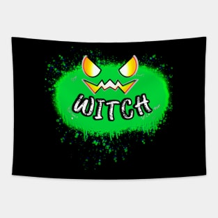 Witch Jack O Lantern Green Pumpkin Splat Quote Tapestry