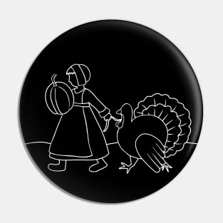 Thanksgiving Pilgrim and Turkey Pin