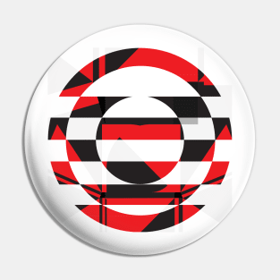 Geometric red modern abstract black Pin