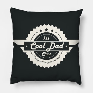 First Class Cool Dad! Funny Retro Fathers Day Pillow