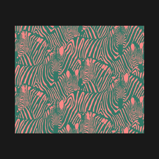 Pink and Teal Zebra by Carolina Díaz