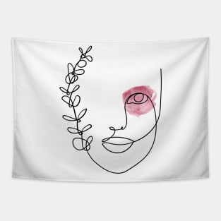 Line Art Face Tapestry