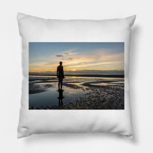 Sunset light, Crosby beach Pillow