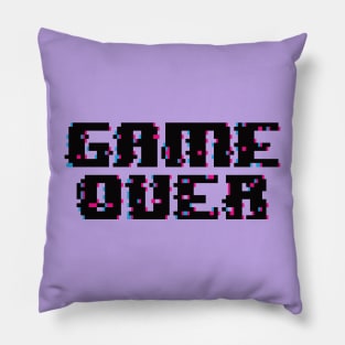 Game over 8 bit glitch Pillow