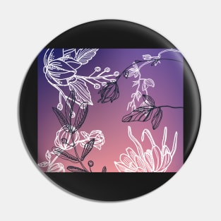 Moody Floral pattern Pin