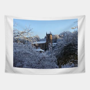 Ironbridge Church in Spring Snow Tapestry