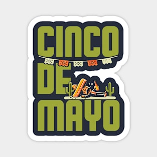 Cinco De Mayo Party Text Design Magnet