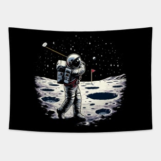 Golf Novelty Funny Astronaut Golfing Funny Golf Tapestry