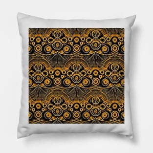 copper and GOLD coloured repeating pattern and design Pillow