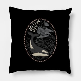 Orca Whale - Wild and Free Animal Ocean Pillow