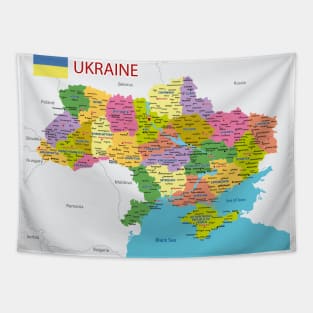 Political map of Ukraine Tapestry