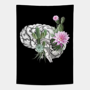 Brain, human anatomy, mental health, succulents plants, aloe cactus Tapestry