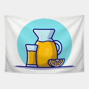 Orange Juice Cartoon Vector Icon Illustration (2) Tapestry