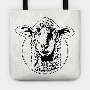 Funny Sheep Portrait Animal Lamb Herder Tote