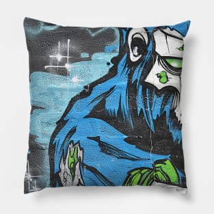 Graffiti Neck Gator Brain Monkey Urban Art Pillow