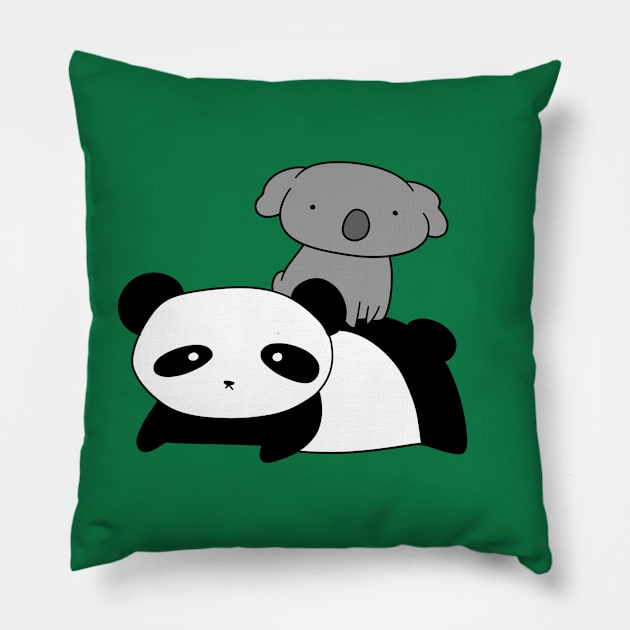 Panda and Little Koala Pillow by saradaboru